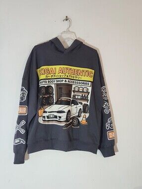 Ikigai Authentic Auto Body Graphic Hoodie - Charcoal Size: XL